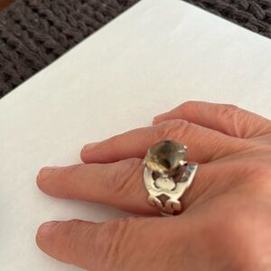 Smokey topaz sterling vintage ring